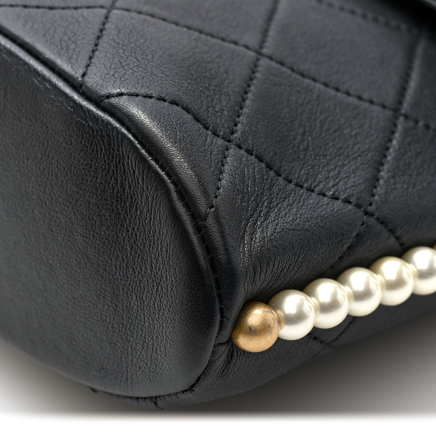 Chanel Calfskin Quilted Pearl Small About Pearls Hobo Bag Black 10 of 10