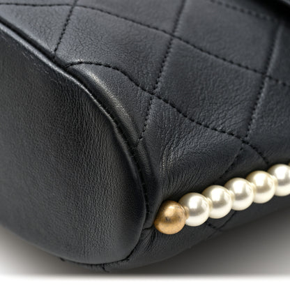 Chanel Calfskin Quilted Pearl Small About Pearls Hobo Bag Black 10 of 10