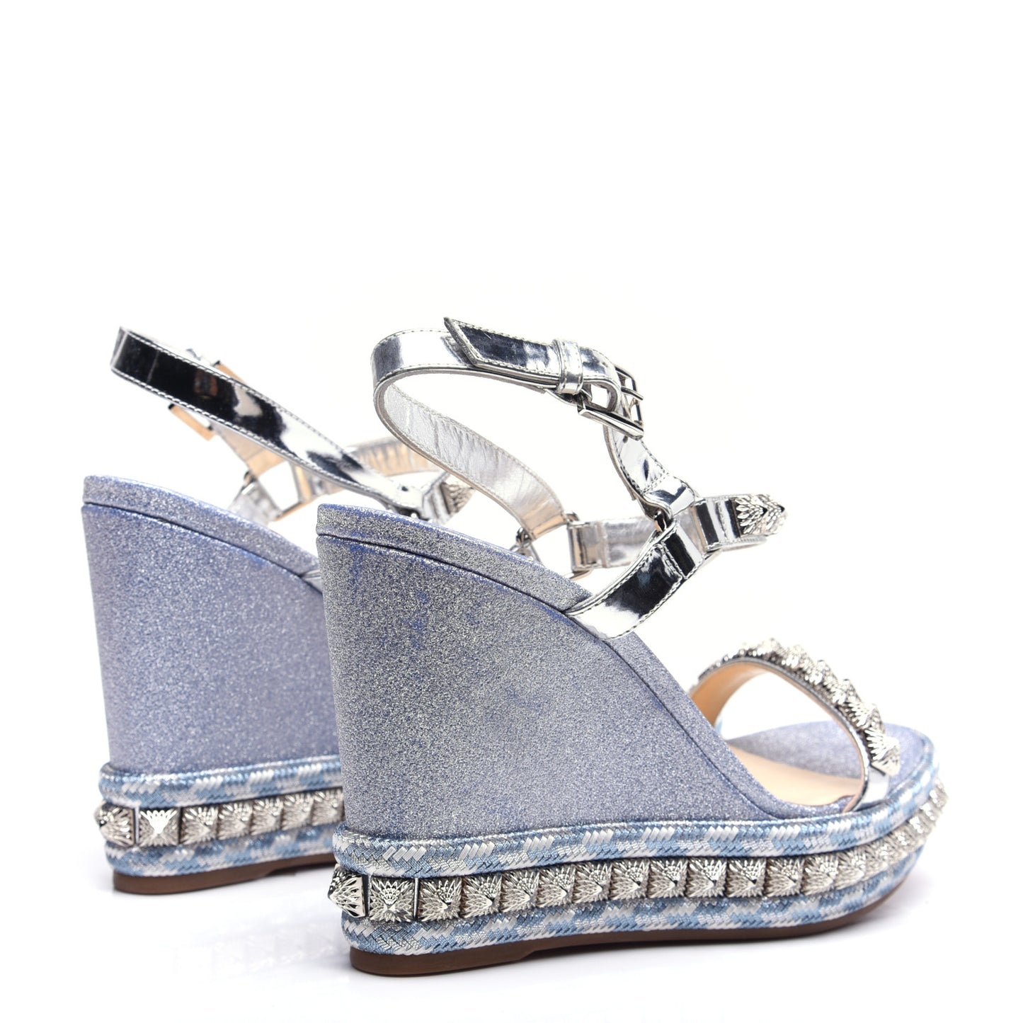 Mini Glitter Pira Ryad 110 Wedge Sandals 40 Silver
