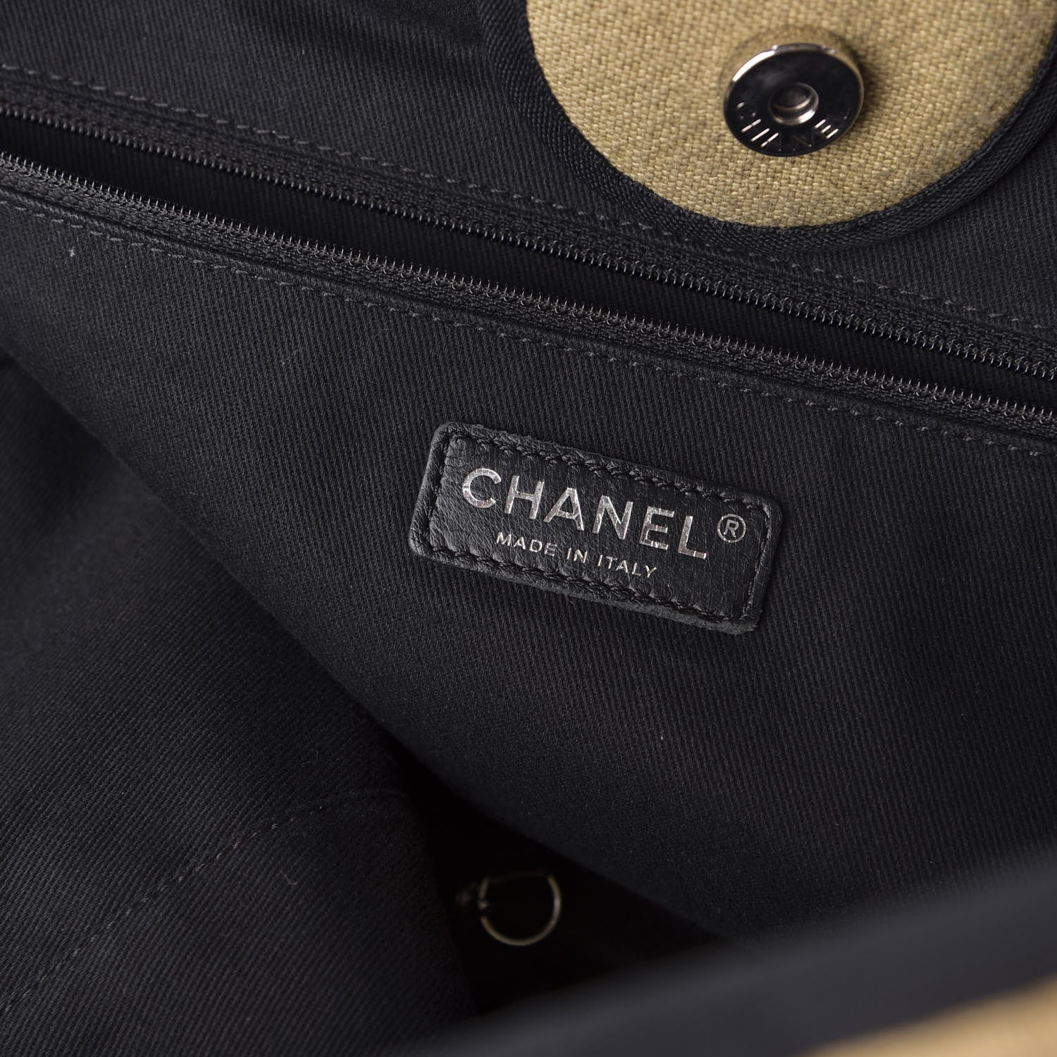 Chanel Canvas Medium Deauville Tote Beige Black 8 of 12