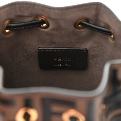 Fendi Vitello Liberty F is Fendi Bi-Color FF 1974 Embossed Mini Mon Tresor Bucket Bag Maya Black 6 of 10