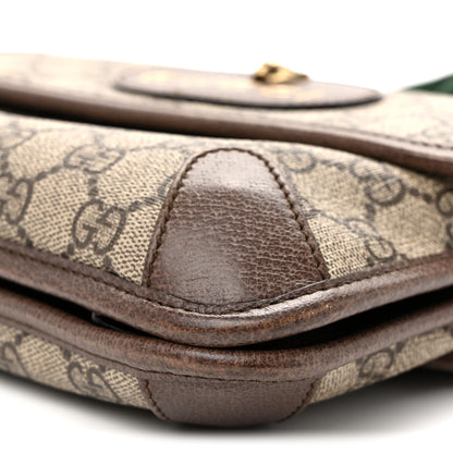 Gucci GG Supreme Monogram Web Small Neo Vintage Double Flap Messenger Bag  Beige New Acero 12 of 13