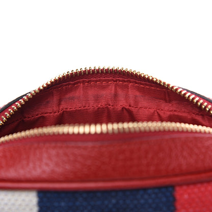Gucci Canvas Sylvie Stripe Mini Ophidia Camera Bag Mystic White Hibiscus Red Maritime 7 of 11