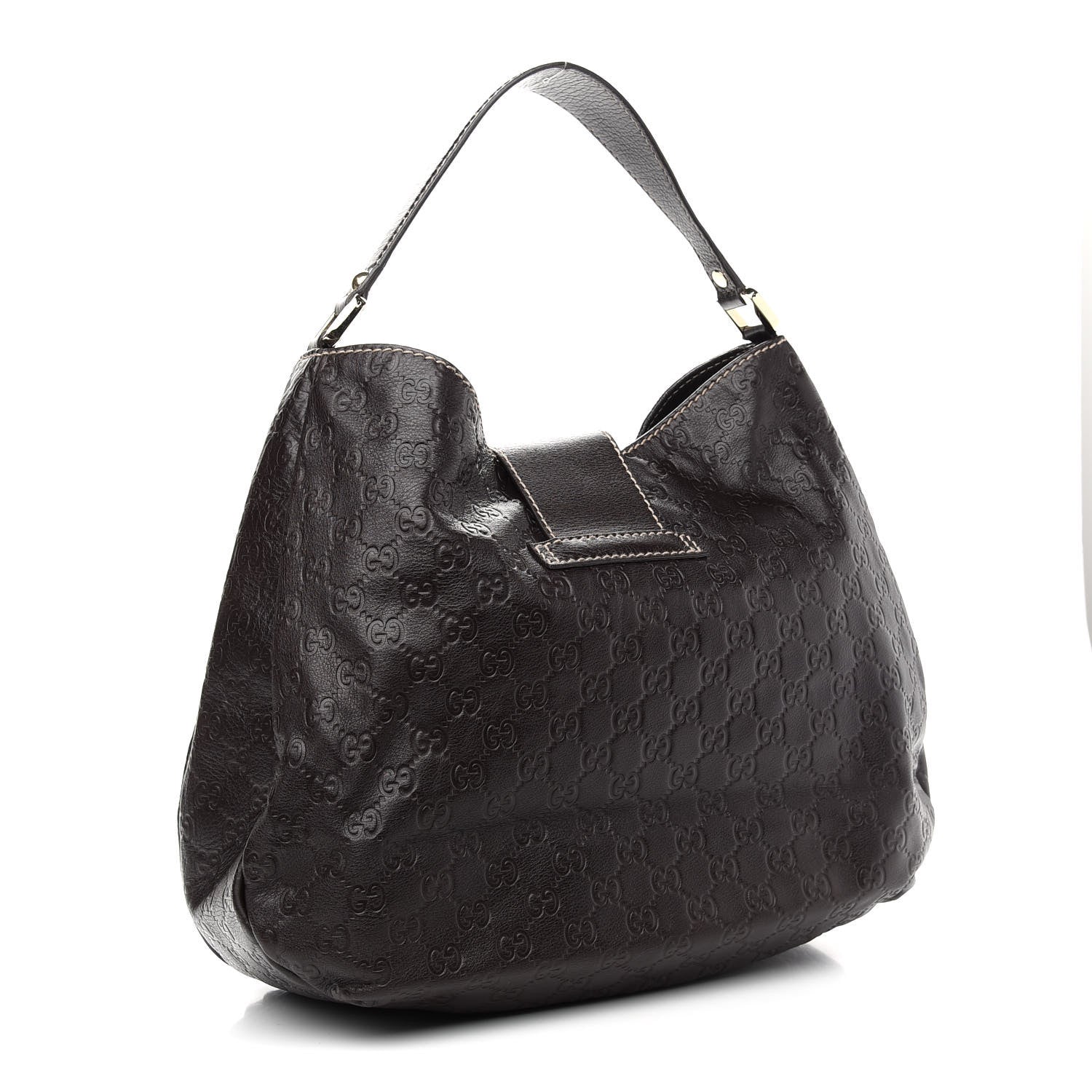 Gucci Guccissima Large New Ladies Web Hobo Dark Brown 3 of 10