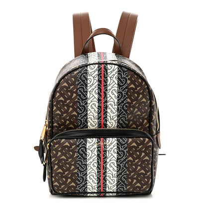 Burberry E-Canvas Monogram Stripe TB Backpack Bridle Brown 1 of 10