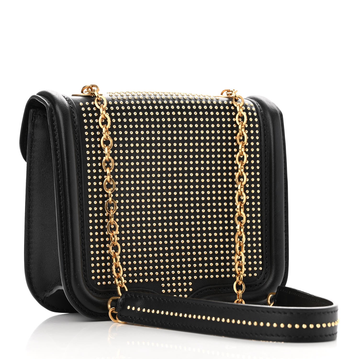 Alexander McQueen Calfskin Studded Mini Heroine Chain Satchel Black 3 of 9