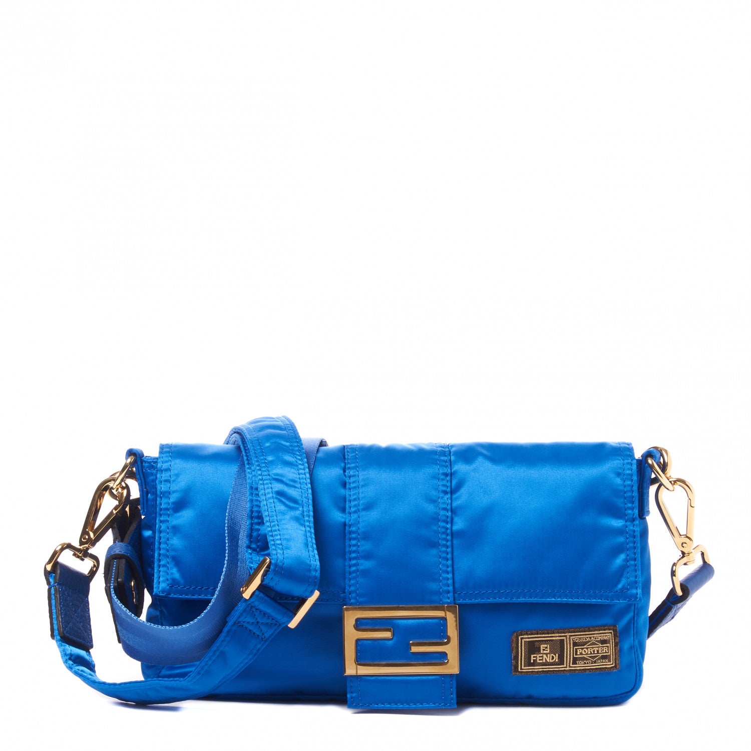 Fendi X PORTER Nylon Regular Belt Baguette Bag Blu 1 of 9