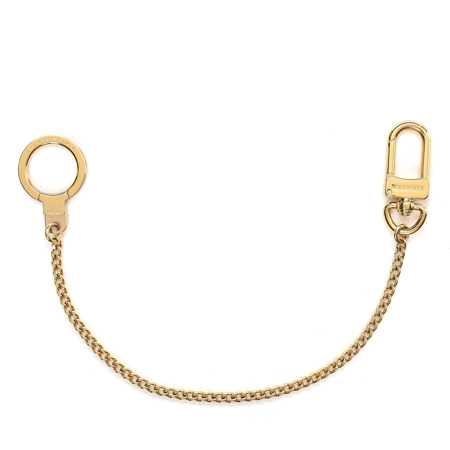 Metal Pochette Extender Key Ring Chain Gold