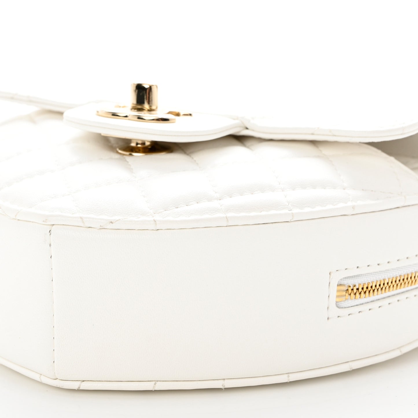Lambskin Quilted CC In Love Heart Bag White