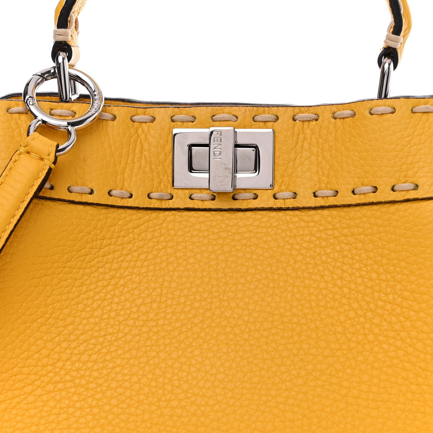 Vitello Granato Camoscio Selleria Macro Stitchings Mini Peekaboo Iconic Satchel Mimosa