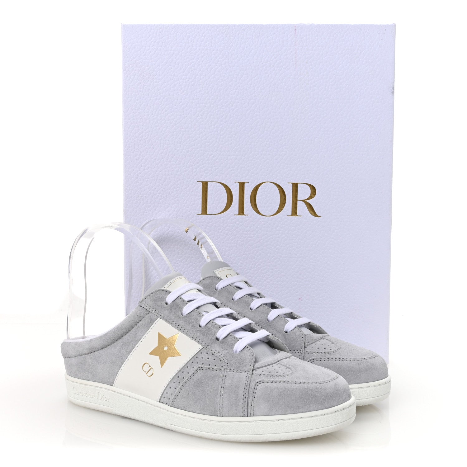 Christian Dior Calfskin Suede Dior Star Low Top Sneaker Mules 36