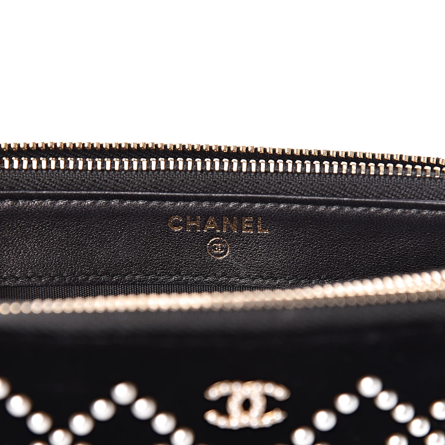 Chanel Velvet Pearl Small Clutch With Chain Black 8 of 13