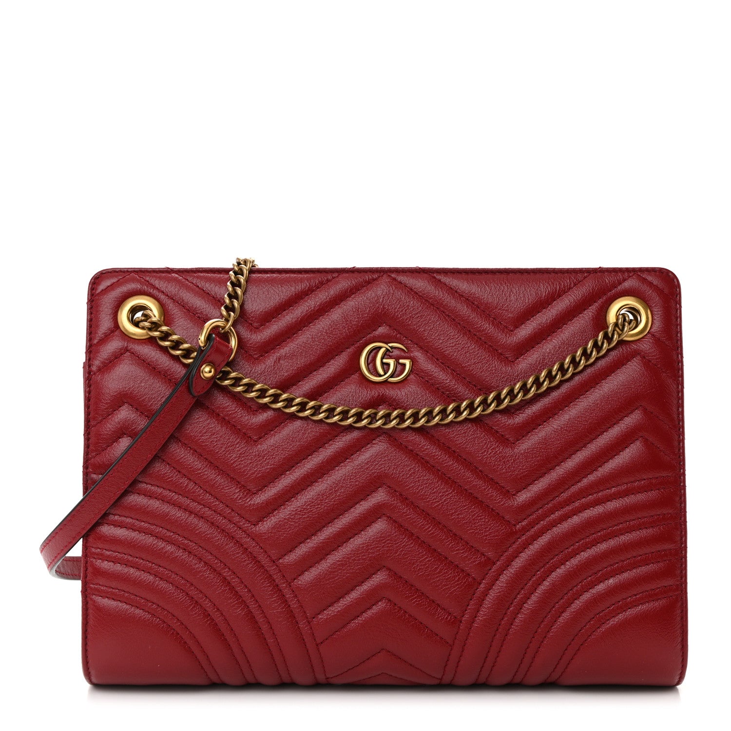 Gucci Azalea Calfskin Matelasse Heart Medium GG Marmont Slim Shoulder Bag Romantic Cerise 1 of 11