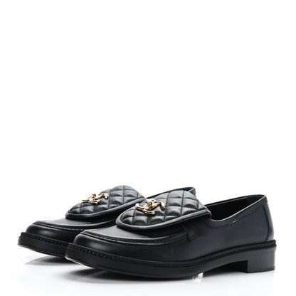 Chanel Lambskin Quilted CC Turnlock Loafers 41 Black 3 of 8