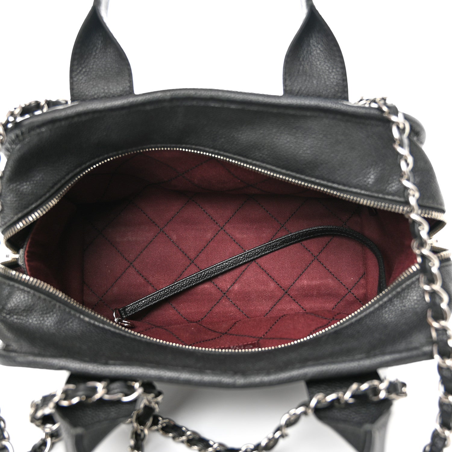 Chanel Caviar Quilted Small Deauville Bowling Bag Black 5 of 10