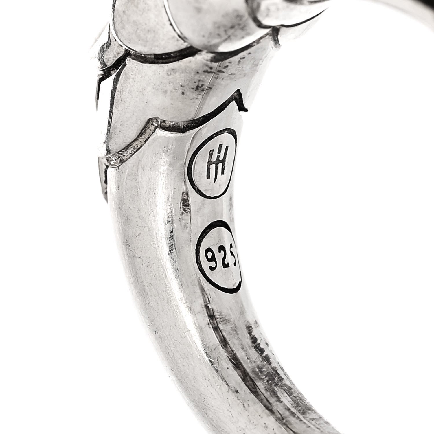 John Hardy Sterling Silver Black Sapphire Blue Spinel Naga Dragon Head Ring 54 7 5 of 5