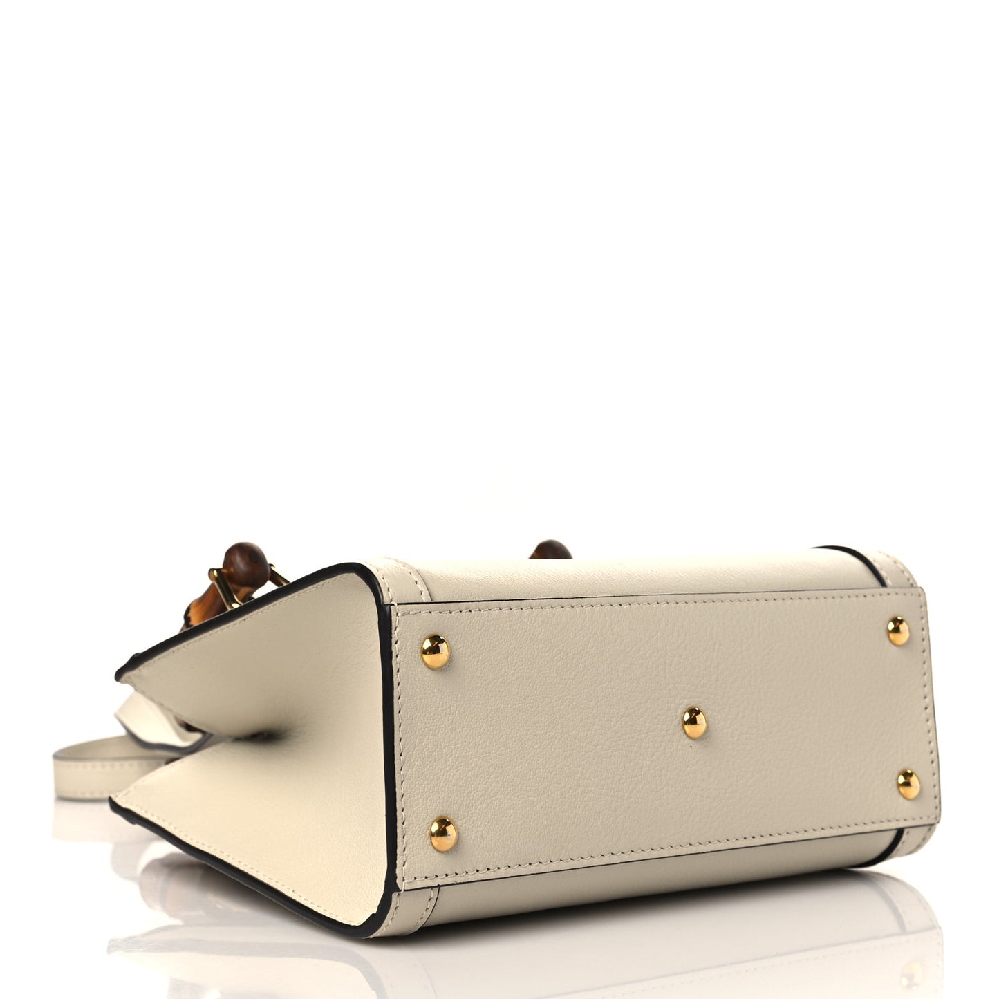 Wonka Grain Calfskin Mini Diana Tote Bag Mystic White