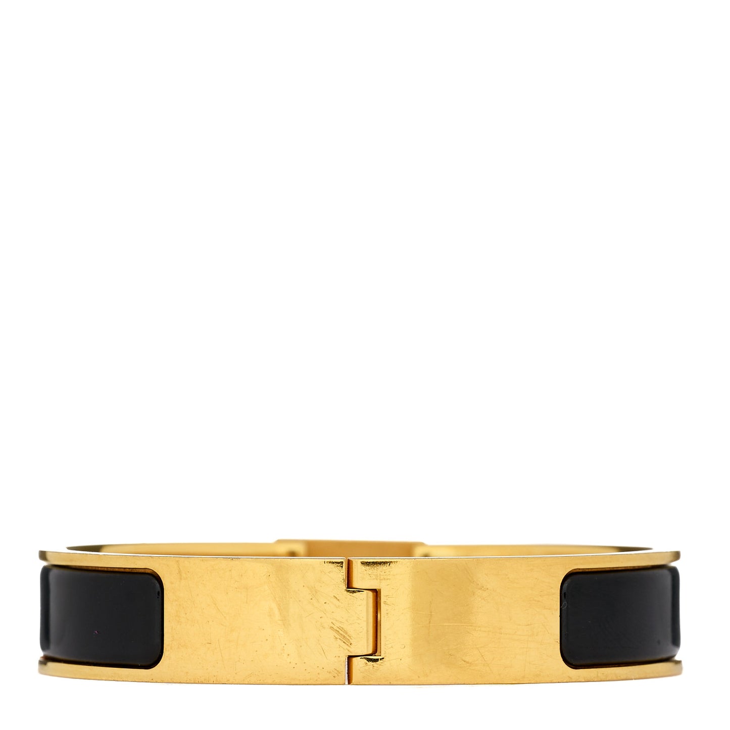 Enamel Narrow Clic Cadenas Bracelet PM Black