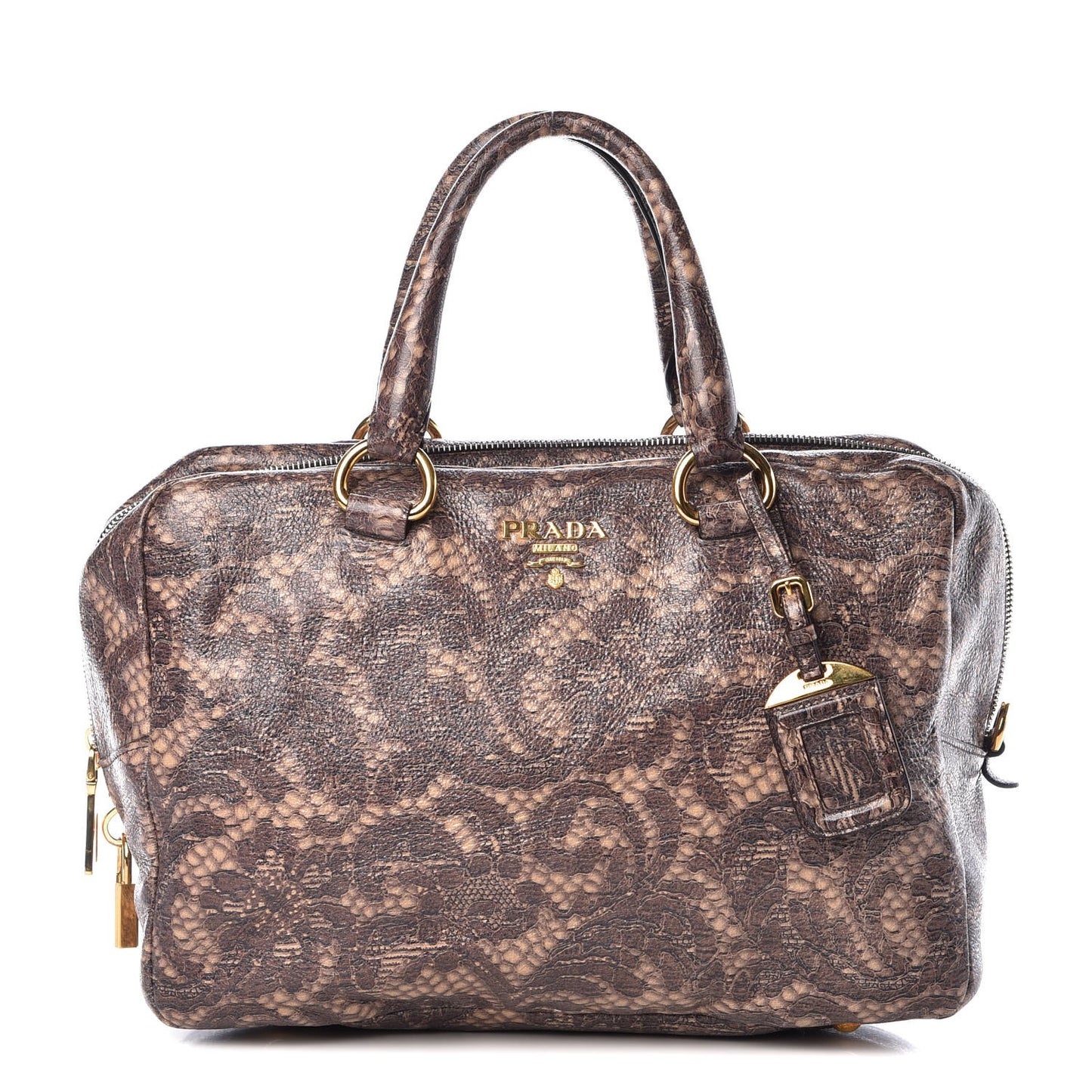 Cervo Lux Print Lace Bauletto Bag Blond