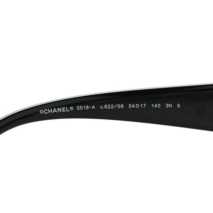 Chanel Acetate Enamel Heart Square Sunglasses 5518-A Black 5 of 8