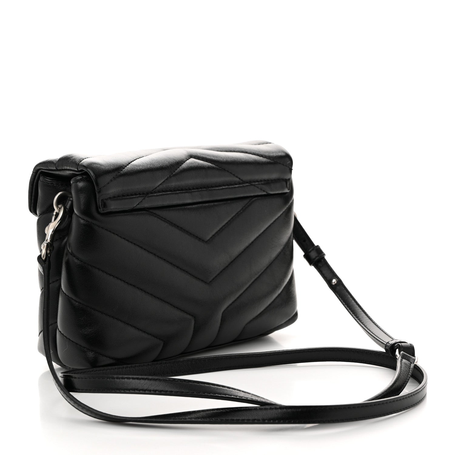 Saint Laurent Calfskin Y Quilted Monogram Toy Loulou Crossbody Bag Black 3 of 10