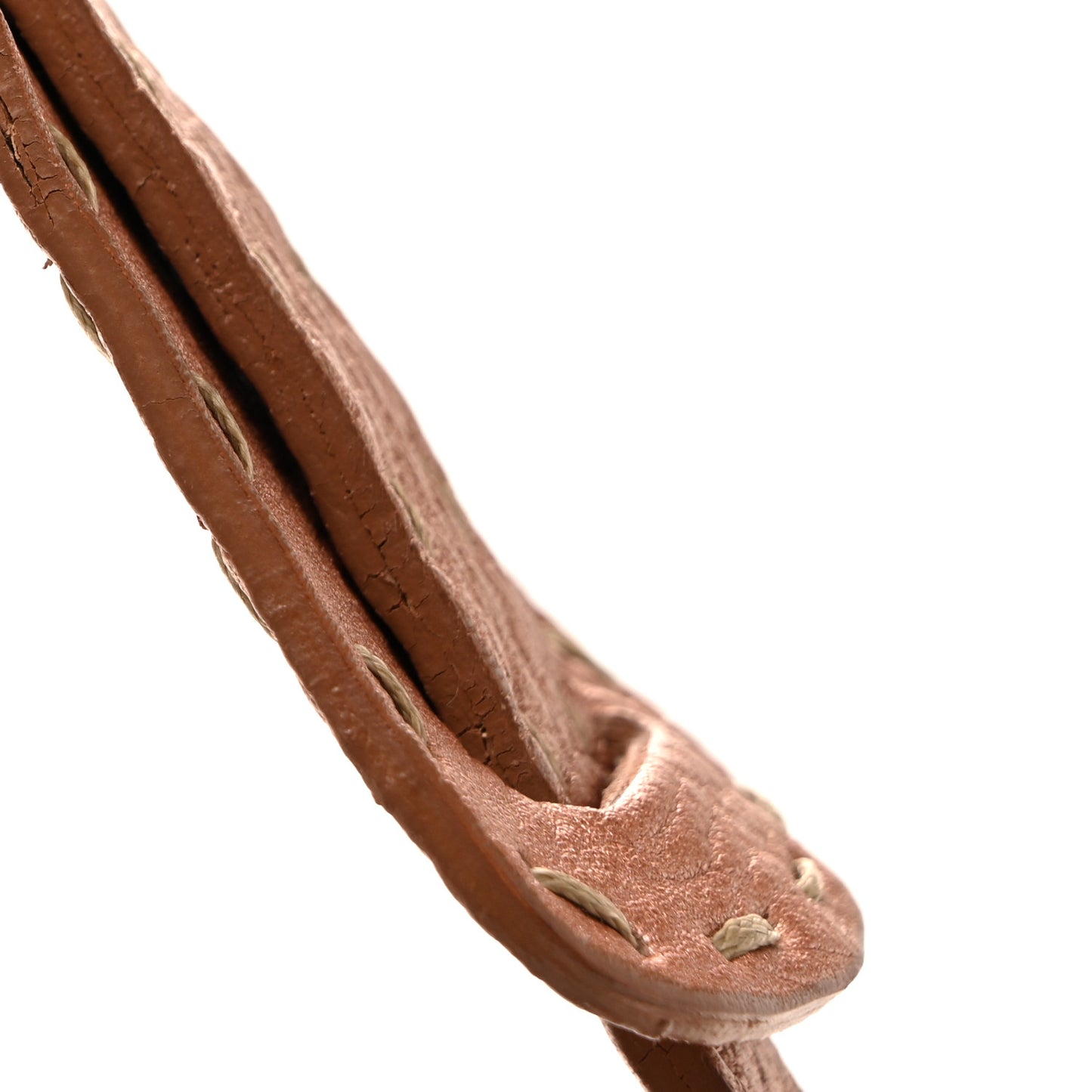 Metallic Calfskin Romano Selleria Flap Bag Bronzo