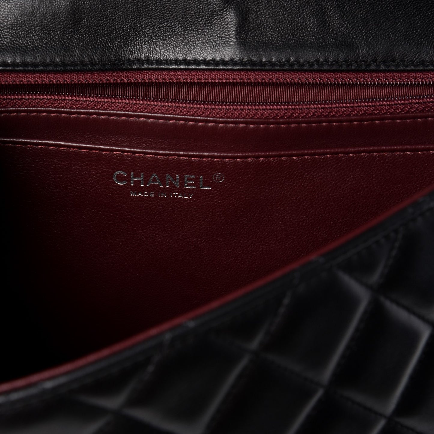 Lambskin Quilted Jumbo Single Flap Black