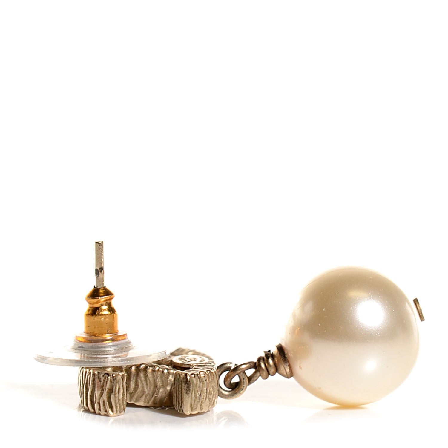 Chanel Pearl CC Drop Earrings Gold 3 of 5