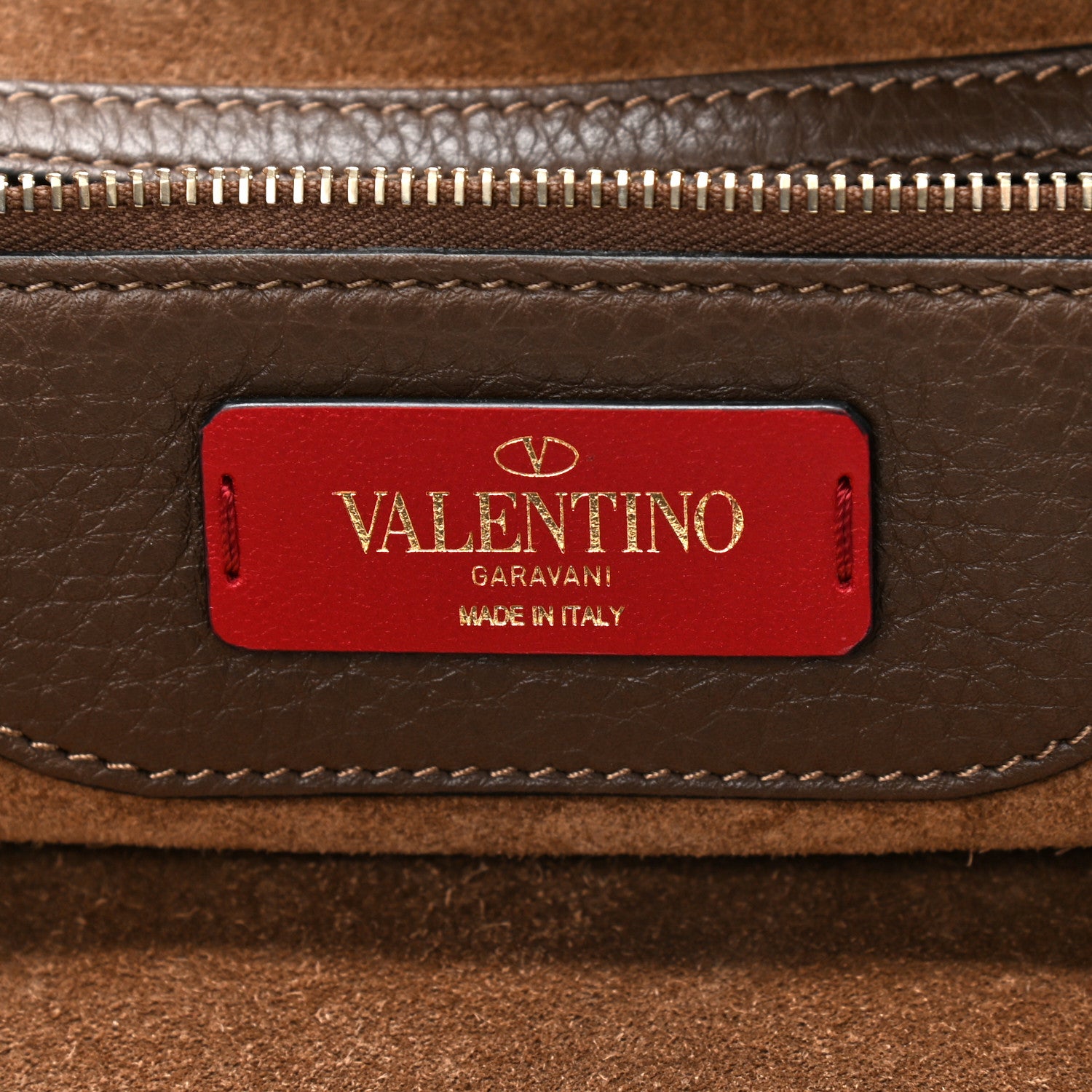 Valentino Garavani Grained Calfskin Rockstud Shoulder Tote Deep Taupe 8 of 8