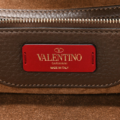 Valentino Garavani Grained Calfskin Rockstud Shoulder Tote Deep Taupe 8 of 8