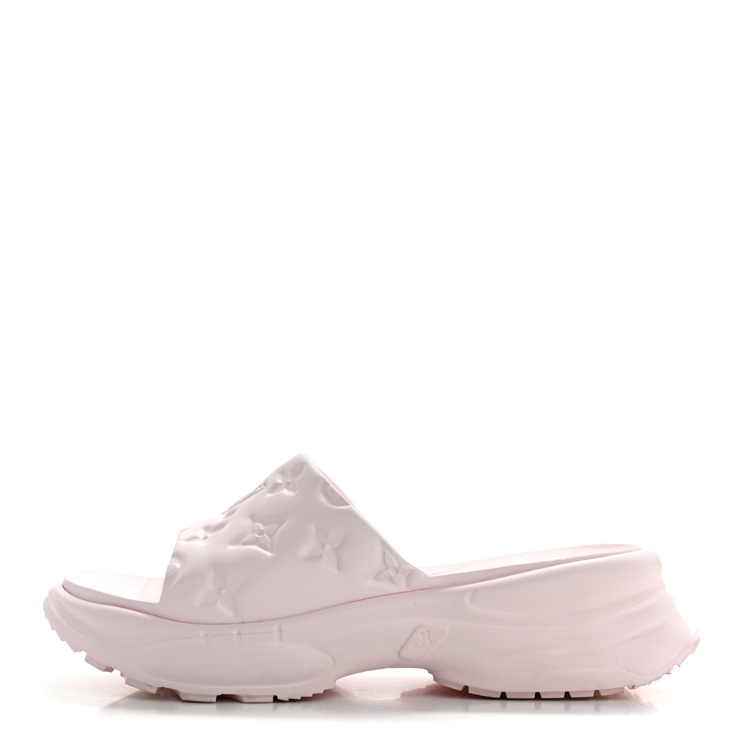 Louis Vuitton Rubber Monogram Embossed Pool 55 Flat Comfort Mule 40 Rose Clair 1 of 11