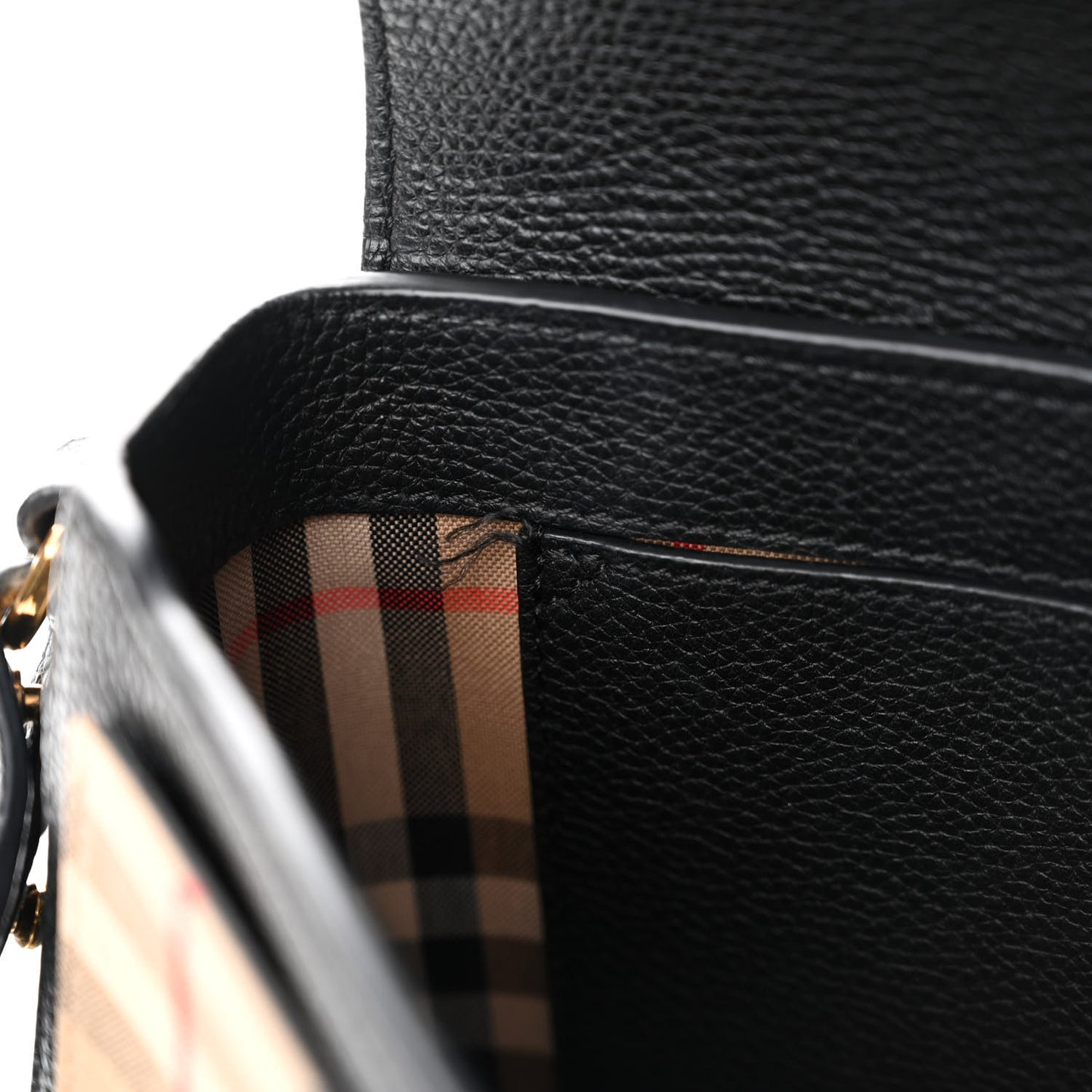 Grainy Calfskin Vintage Check Note Crossbody Bag Black