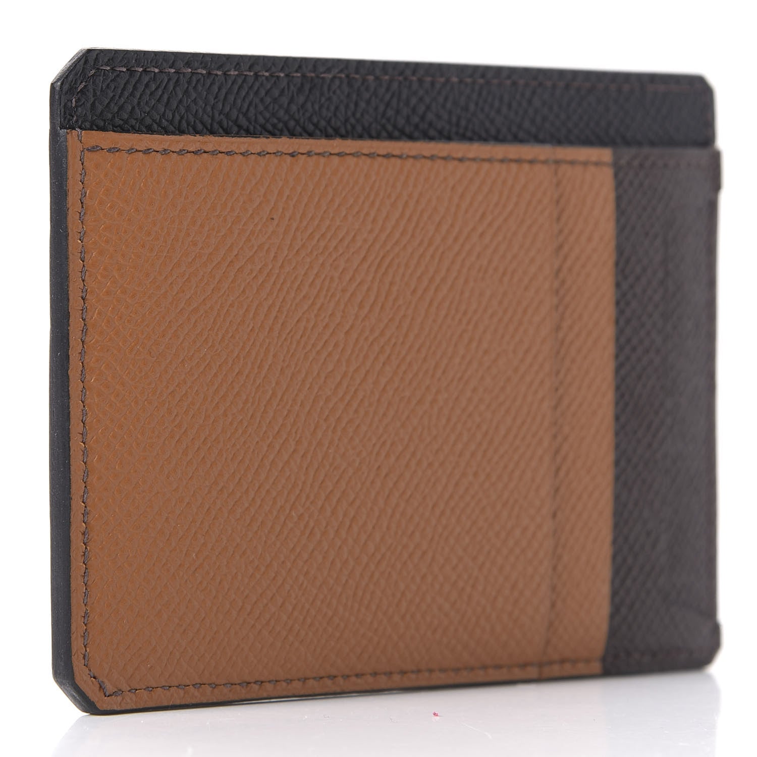 Hermes Epsom City 8CC Colorblock Card Holder Black Gold Chocolate 2 of 10