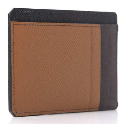 Hermes Epsom City 8CC Colorblock Card Holder Black Gold Chocolate 2 of 10