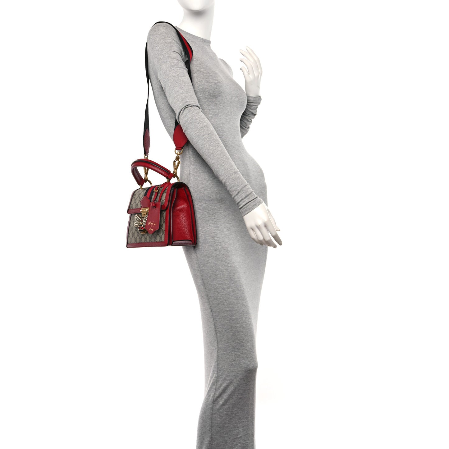 GG Supreme Monogram Small Queen Margaret Top Handle Bag Red
