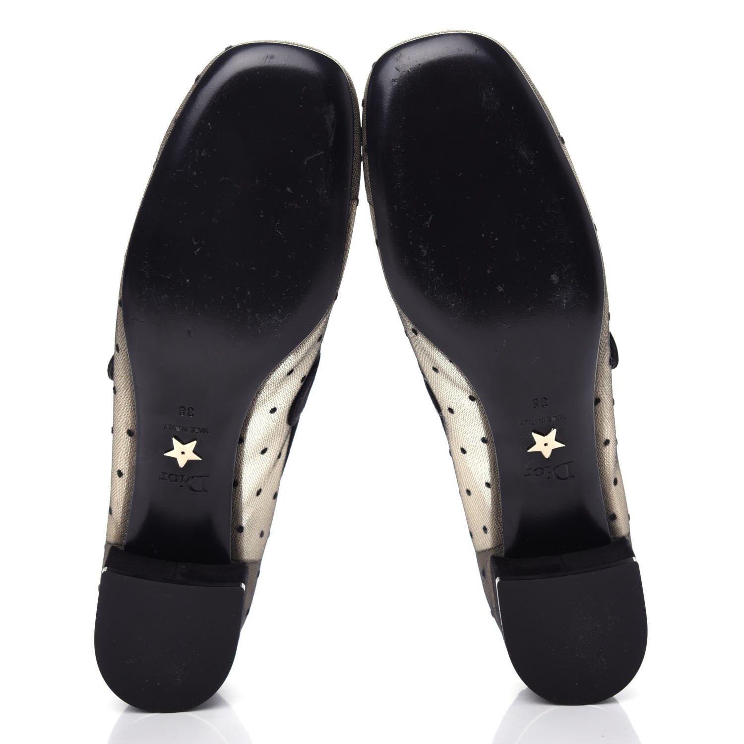 Christian Dior Mesh Plumetis Suede Baby-D Ballet Pumps 38 Black 6 of 9