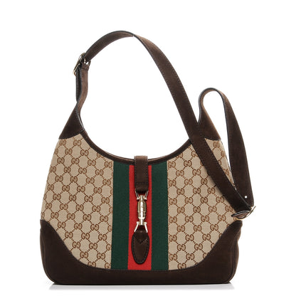 Gucci Monogram Web New Jackie Shoulder Bag Dark Brown 1 of 6
