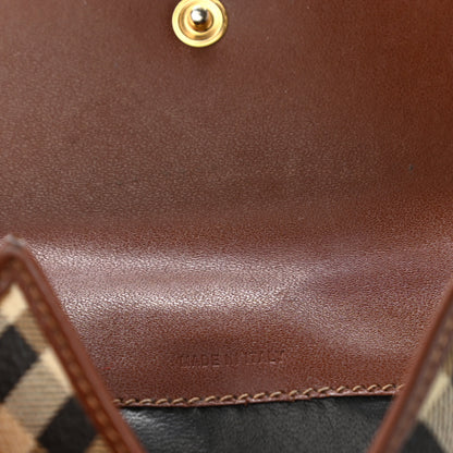 Burberry Haymarket Check Compact Wallet Brown 17 of 17