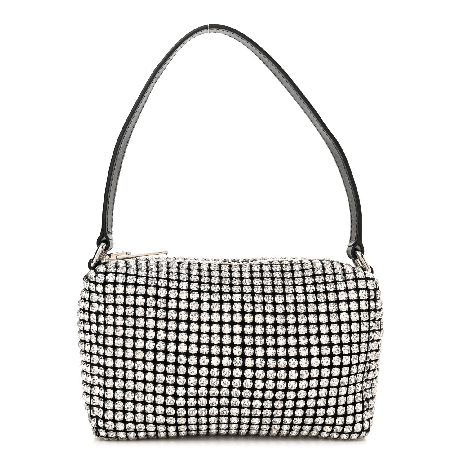 Alexander Wang Mesh Crystal Rhinestone Mini Heiress Pouch Black Silver 1 of 10