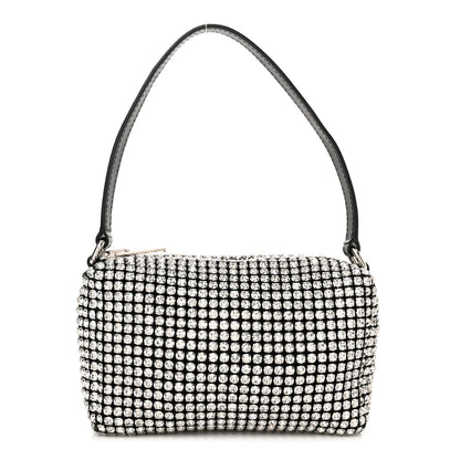 Alexander Wang Mesh Crystal Rhinestone Mini Heiress Pouch Black Silver 1 of 10