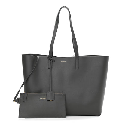 Saint Laurent Calfskin Large Shopping Tote Earth 1 of 9