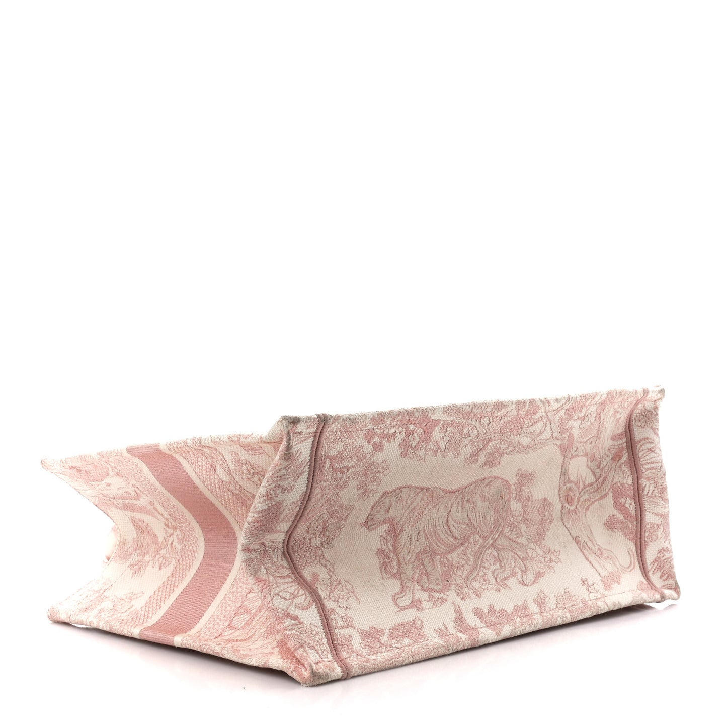 Canvas Embroidered Medium Dioriviera Toile De Jouy Book Tote Rose