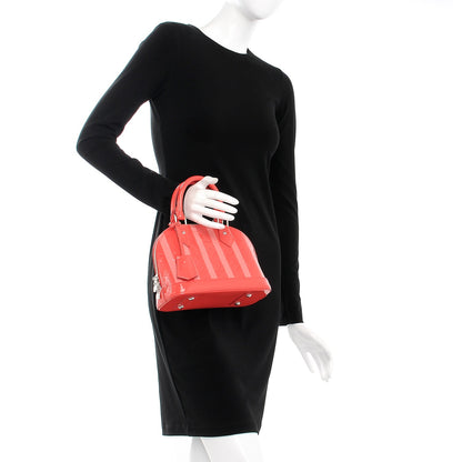 Louis Vuitton Vernis Rayures Alma BB Poppy 3 of 8