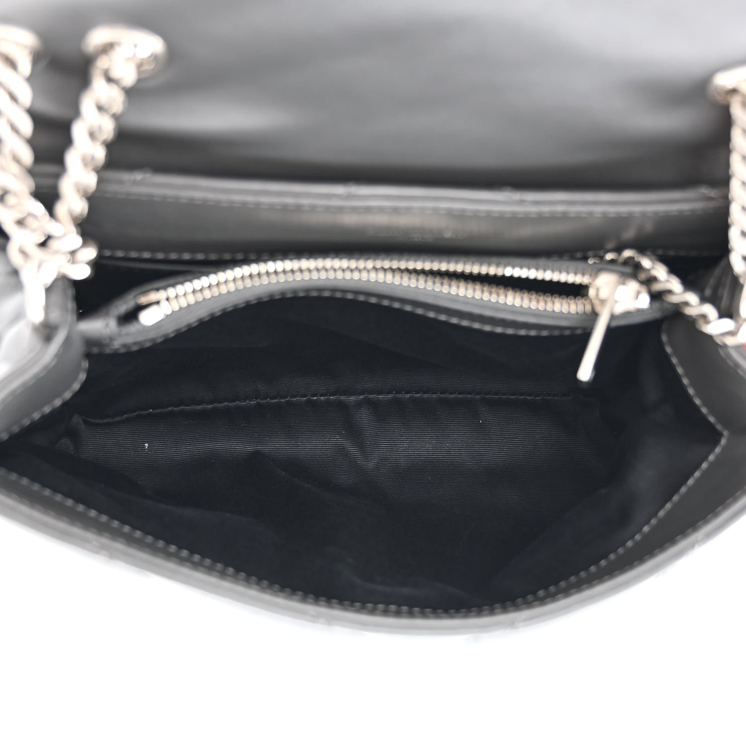 Saint Laurent Calfskin Y Quilted Monogram Small Loulou Chain Satchel Storm 5 of 10