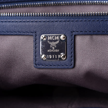 MCM Calfskin Ottomar Monogram Large Klara Hobo Navy Blue 9 of 13