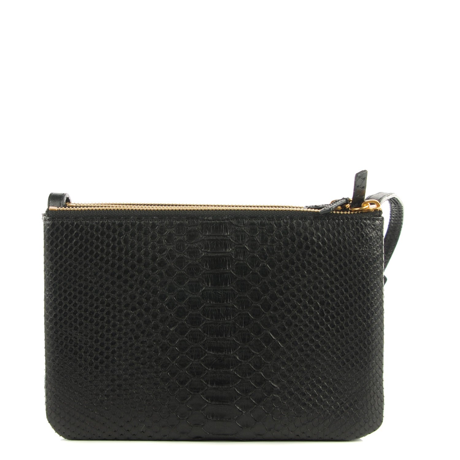 Celine Python Small Trio Crossbody Bag Black 1 of 7