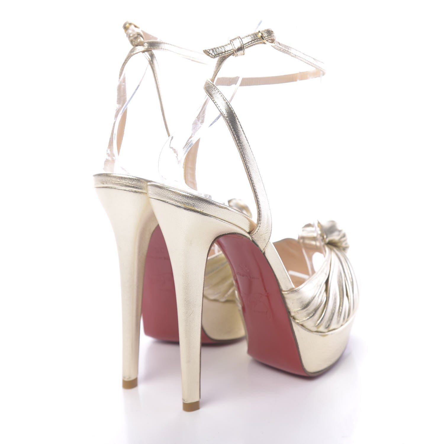 Christian Louboutin Nappa Laminato Greissimo Mule 140 Sandals 35 Platine 4 of 12