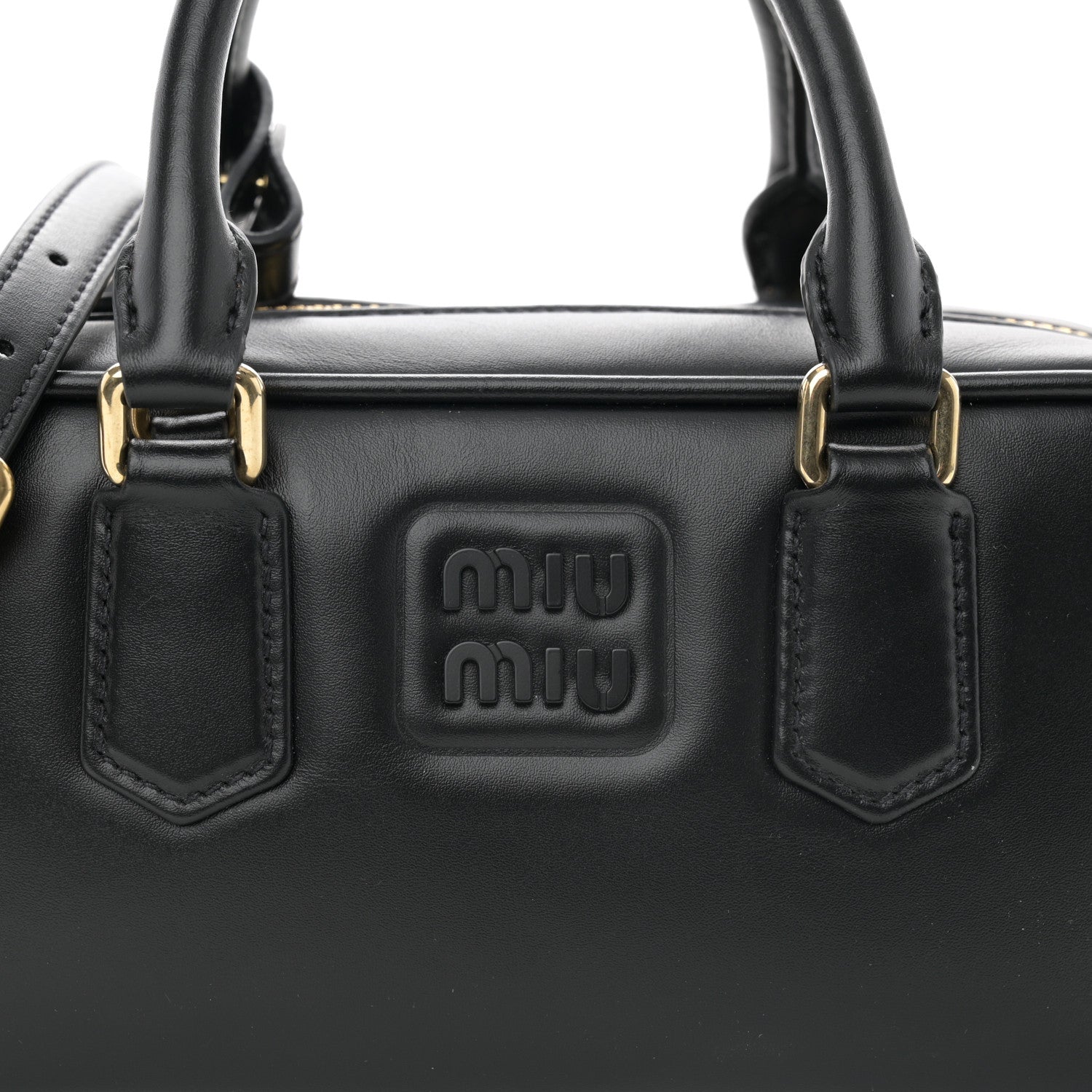 Miu Miu Calfskin Mini Arcadie Top Handle Bag Black 7 of 10