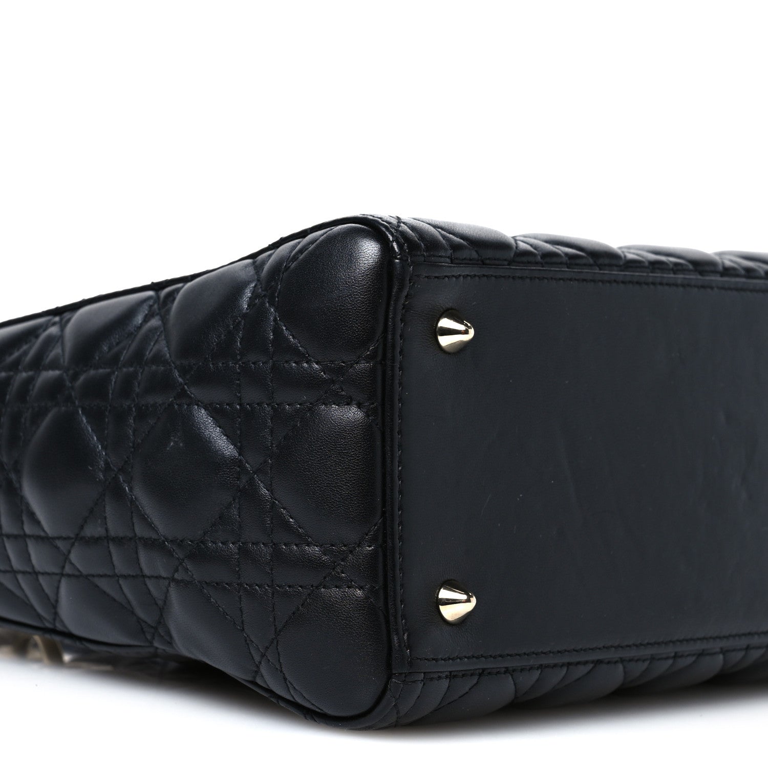 Christian Dior Lambskin Cannage Medium Lady Dior Black 9 of 10