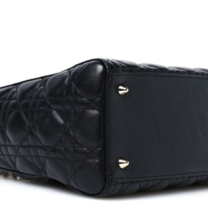 Christian Dior Lambskin Cannage Medium Lady Dior Black 9 of 10